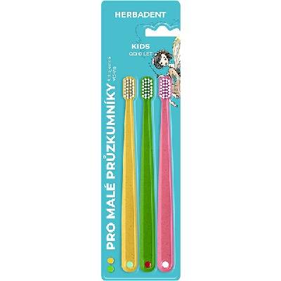 Herbadent Triplepack Kids zubní kartáček s ultrajmnými vlákny