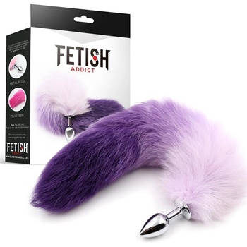 Image 1 of Fetish Addict Butt Plug Fox Tail Size S Purple/White