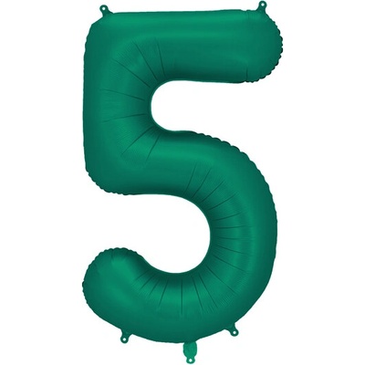 Party Deco Balón Číslo 5 Tmavo zelený 86 cm