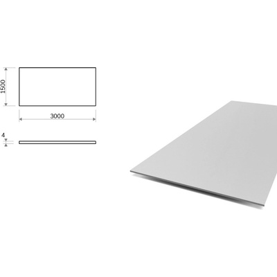 Hliníkový plech 1,5x3 m, tloušťka 4 mm (EN 1050)