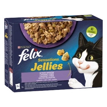 FELIX Sensation Jellies Котешка храна с различни вкусове в желе 12x85g