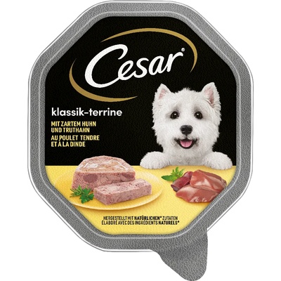 Cesar Голяма опаковка Cesar в купички 28 x 150 г - класик: с крехко пилешко и пуешко