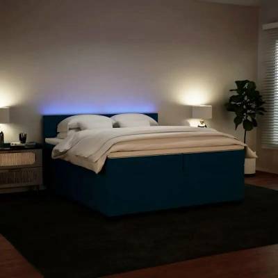 vidaXL 11461.3288706 Boxspring postel s matrací modrá samet