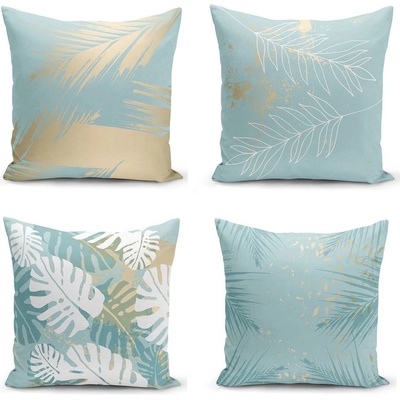 Minimalist Cushion Covers Комплект от 4 калъфки за възглавници Lagoon, 55 x 55 cm - Minimalist Cushion Covers (Sonil-K4luset321)