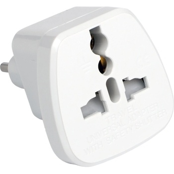 DIVA Универсален Шуко адаптер Diva, 10A, Бял (2163)