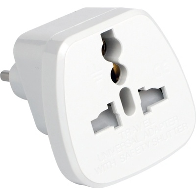 DIVA Универсален Шуко адаптер Diva, 10A, Бял (2163)