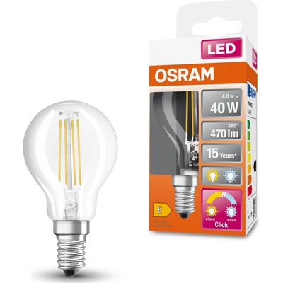 Osram LED žiarovka , E14, 4W, 470lm, teplá-biela