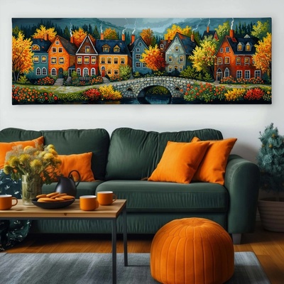 Obraz na plátně - Teplý podzim v Ariennu FeelHappy.cz Velikost obrazu (šířka x výška): 90 x 30 cm