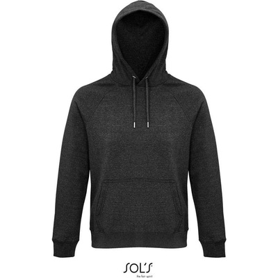 Sol's Stellar Unisex bio mikina s kapuc. sivá ch. mel.