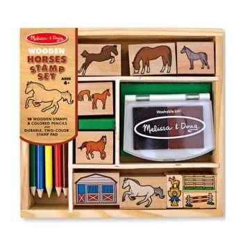 Melissa & Doug Комплект дървени печати с кончета - 12410 - Melissa and Doug, 000772124102