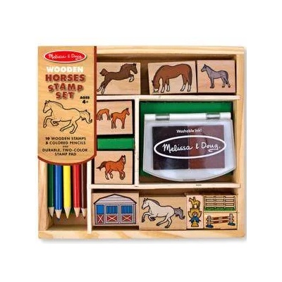 Melissa & Doug Комплект дървени печати с кончета - 12410 - Melissa and Doug, 000772124102