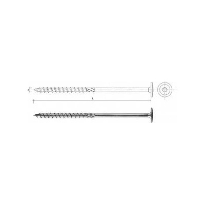 Uncanny Brand Screw for wood with collar on torx galvanized 8*260mm t40