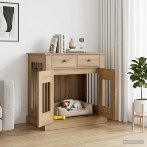 vidaXL Мебели за кучешка клетка Дъб артизан 80 x 47, 5 x 80 см (8014772)