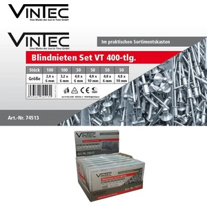 VINTEC Поп нитове / Комплект нитове 400 броя / Vintec 74513 / (VNTC 74513)