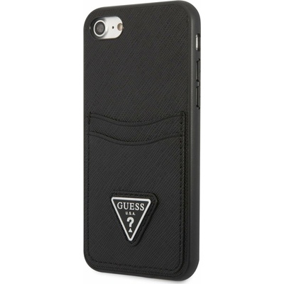 Guess Saffiano Double Card Zadný Kryt pre iPhone 7/8/SE2020/SE2022 Black
