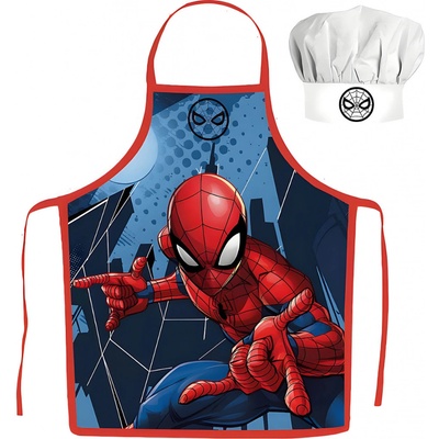 Marvel Chlapecká kuchařská zástěra s čepicí - Spiderman/Blue