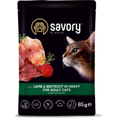 Savory Cat Pouch Adult Lamb & Beetroot 85 g