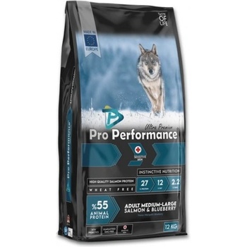 Pro Performance Dog Adult Medium - Large Salmon & Blueberry - храна за израснали кучета от средните и едрите породи със сьомга и боровинки, 12 кг, Турция - 125068