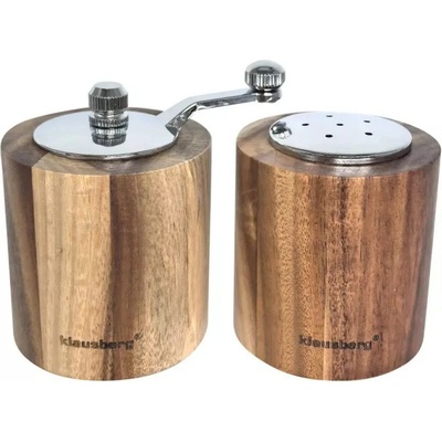 Klausberg Комплект мелничка за пипер и солница Klausberg KB 7859, Керамичен механизъм, Акациево дърво, Кафяв (KB 7859)