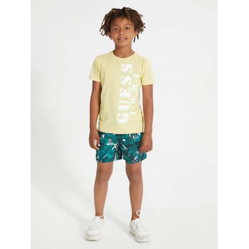 Image 1 of GUESS Бански за момче с тропически принт в синьо-зелено Guess