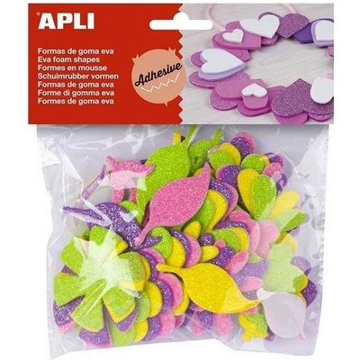 Apli Penovka samolepiace Kvetiny glitter 48 ks