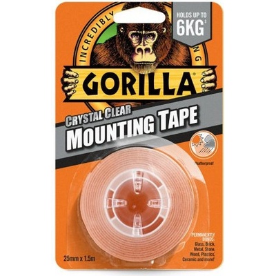 Gorilla Obojstranná lepiaca páska 25,4 mm x 1,52 m krištáľovo čistá