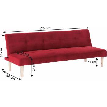 Image 1 of Разтегателен диван Alida 178 cm бордо