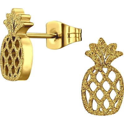Bangles.cz náušnice ve tvaru Ananasu gold 3082