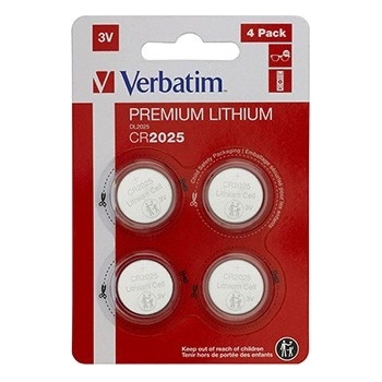Verbatim 49532 Литиева батерия тип бутон CR2025, 3V, блистер, 4 бр (49532)