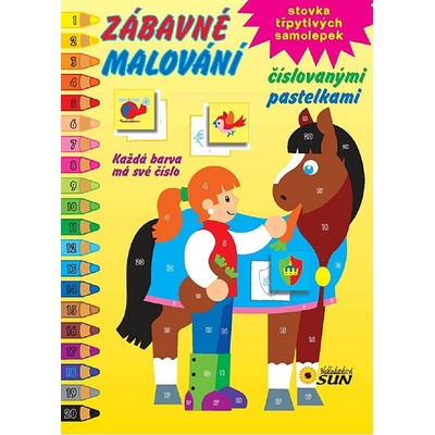 Zábavné malování číslovanými pastelkami žlutá