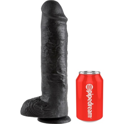 King Cock 11 veľké upínacie dildo na semenníky 28 cm čierne