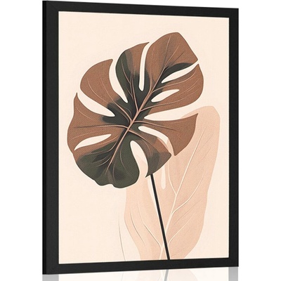 Plakát abstraktní botanické tvary monstera - 40x60 no frame