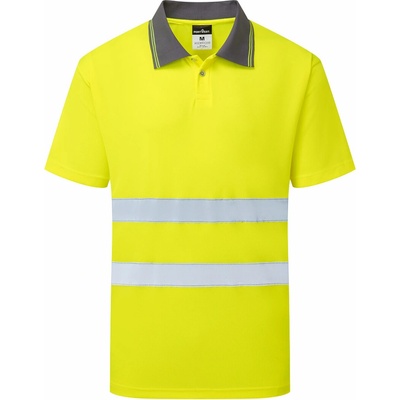 Portwest HI-VIS ESSENTIAL ES1 ES477 Pánska reflexná polokošeľa s krátkym rukávom HV žltá XXXL