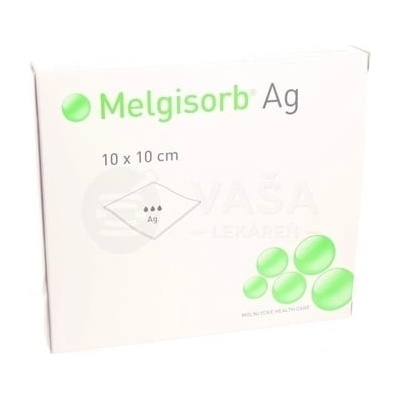 Melgisorb Ag Obväz antimikrobiálny alginátový (10 x 10 cm) 10 ks