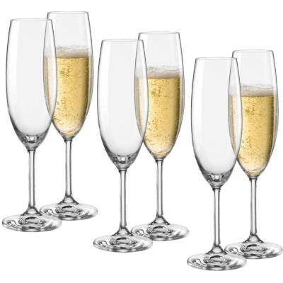 Bohemia Crystal Sklenka na šampaňské LARA 6 x 220 ml