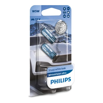 Philips Крушка, мигач PHILIPS W5W, 12V, 5W, 3300K, 50lm, 2 бр