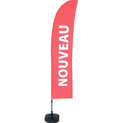 Jansen Display Beach Flag Budget Wind Complete Set New Red French, 1010 x 4305 mm