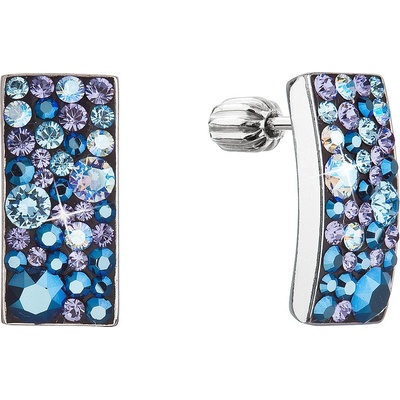 Pavona stříbrné visací se Swarovski krystaly modrý obdélník 31303.3 blue style