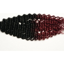 Vlnitý kanekalon - Cherish Barva: DE530 (ombré černá-červená, black-red shaded), Značka: Cherish: Deep Twist Bulk