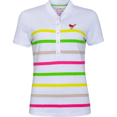 Dámska polokošeľa Girls Golf Stripped biela