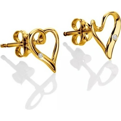 Hot Diamonds Pozlátené náušnice Hot Diamonds X Golden Edit Heart DE848