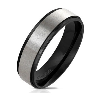 Šperky4U Černý ocelový prsten OPR0076 6