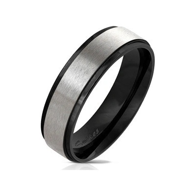 Šperky4U Černý ocelový prsten OPR0076 6