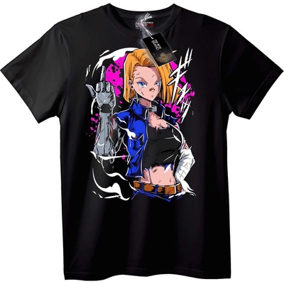 NOONEBRAND Тениска Android 18 Аниме - 2XL, White