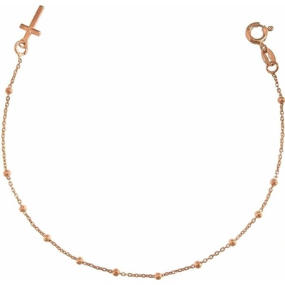 INFINITYSILVER Strieborný pozlátený náramok s krížikom 166054E18