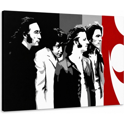 Ručne maľovaný POP Art obraz Beatles - 80x60 cm