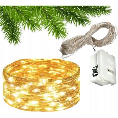 DAMPOD SHOP Světelný řetěz dekorace drát 14 LED + baterie
