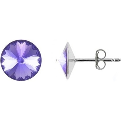 For You náušnice swarovski elements Rivoli fialové TANZANITE napichovačky Nau-rivoli6-036