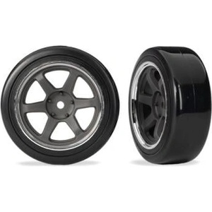 Traxxas колело 1.9", графитно сив диск, гума дрифт мека задна (2)