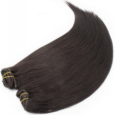 Clip in maxi set 63cm pravé ľudské vlasy REMY 240g PRÍRODNÁ ČIERNA